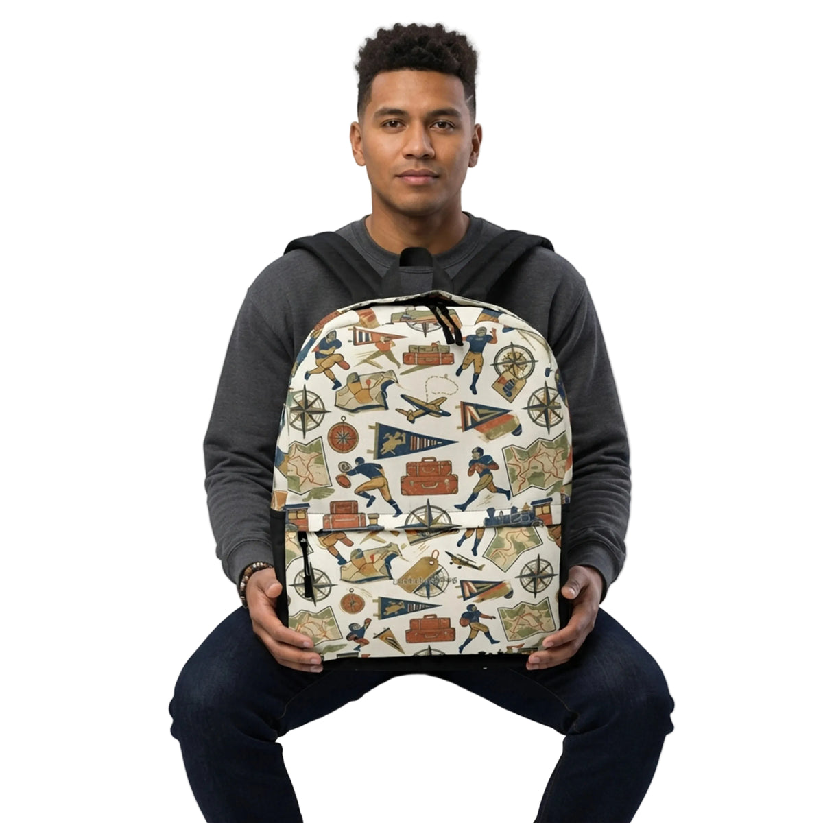 Vintage Football Travel Adventure Backpack
