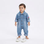 Baby Giraffe Denim Jumpsuit Romper