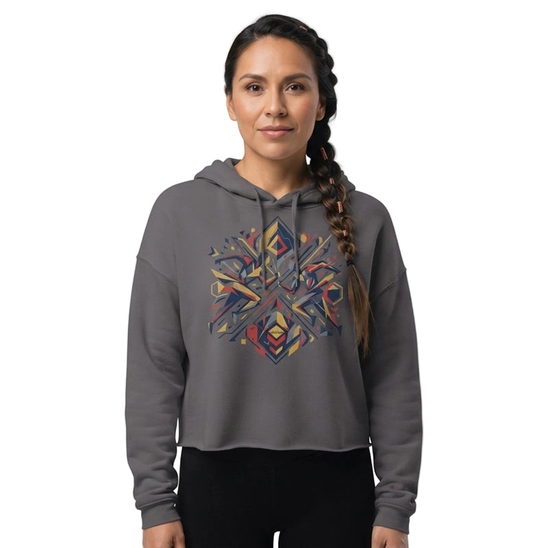 Geometric Athletic Motion Women's Cropped Hoodie