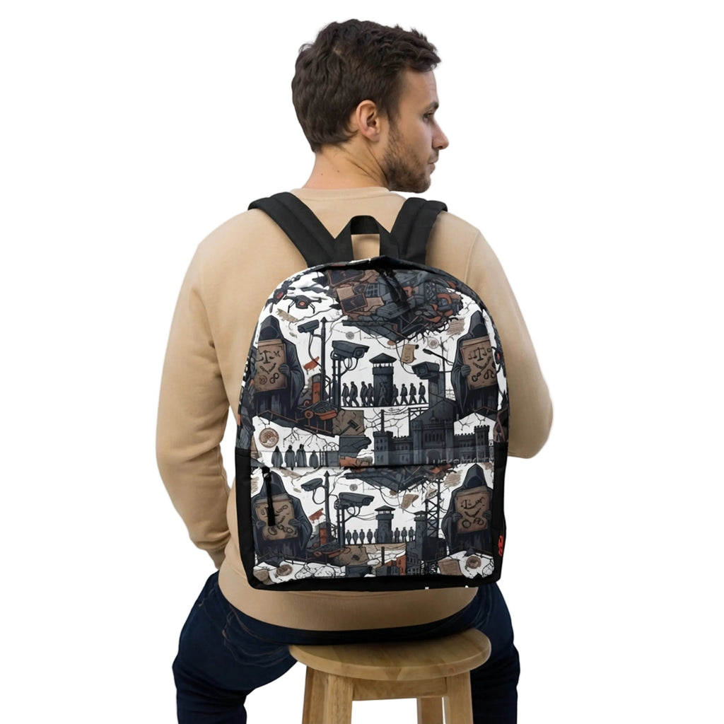 Dystopian Surveillance Justice All-Over Print Backpack