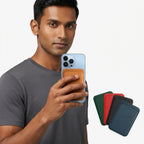 Magnetic Artificial Leather Phone Card Holder