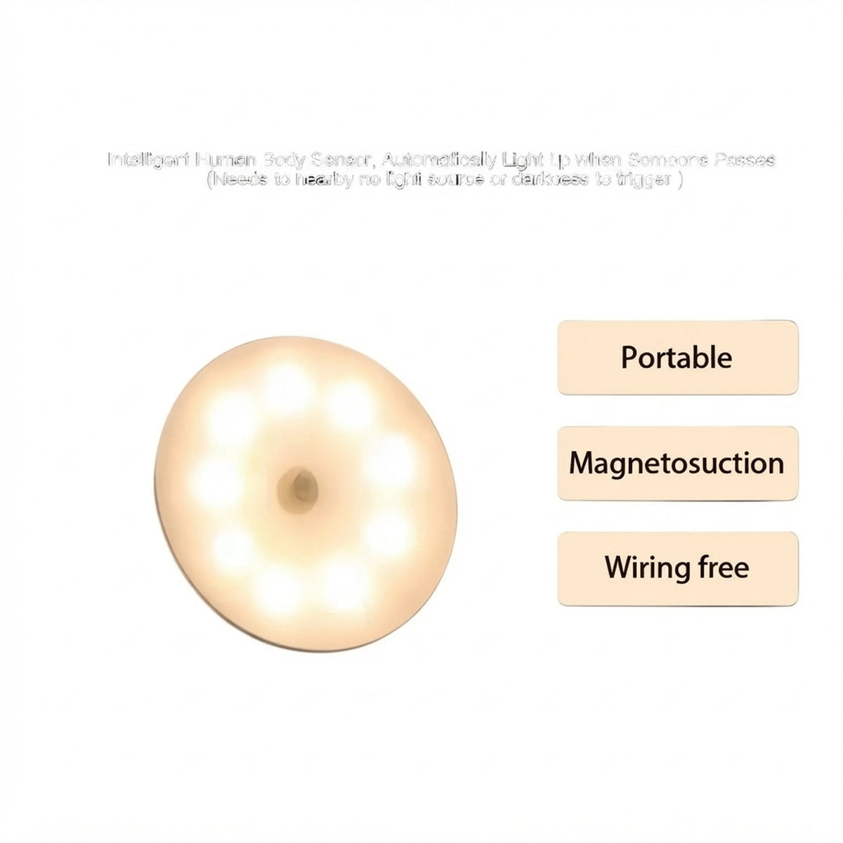 Smart Wireless LED Sensor Night Light with Magnetic Suction