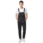 Men's Black Denim Bib Overalls Casual Work Jeans