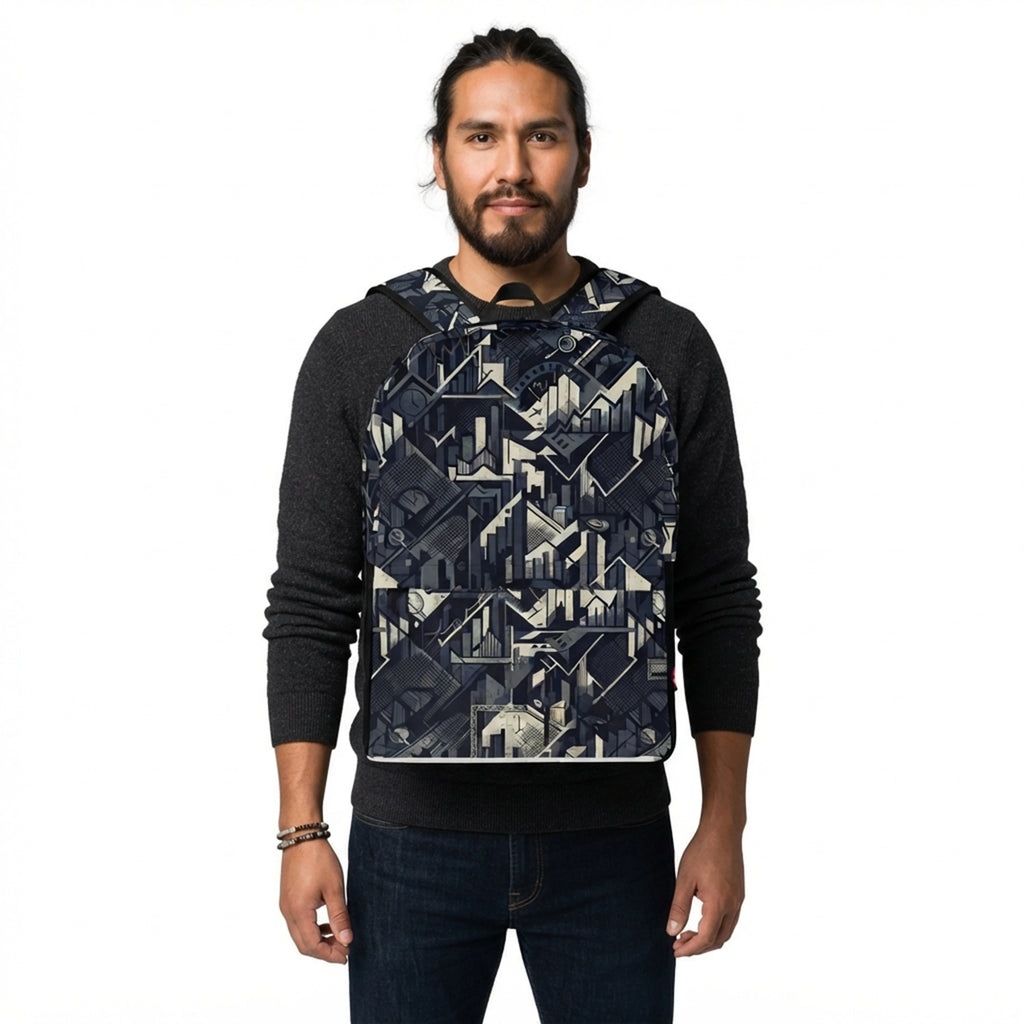 Financial Market Chart Pattern Graphic Backpack