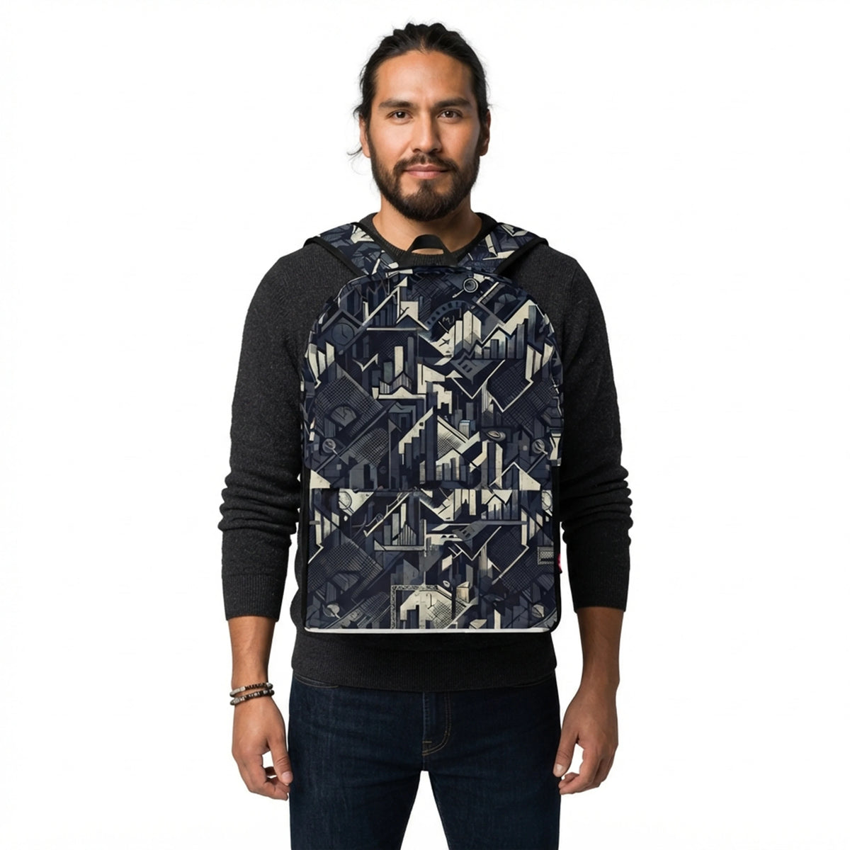 Financial Market Chart Pattern Graphic Backpack