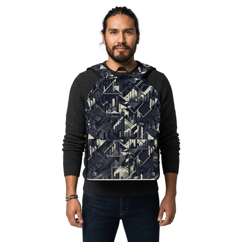 Financial Market Chart Pattern Graphic Backpack