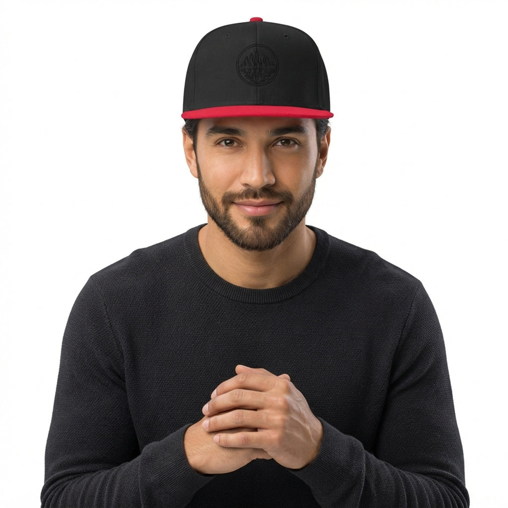 Abstract Wavy City Skyline Reflection Snapback Hat