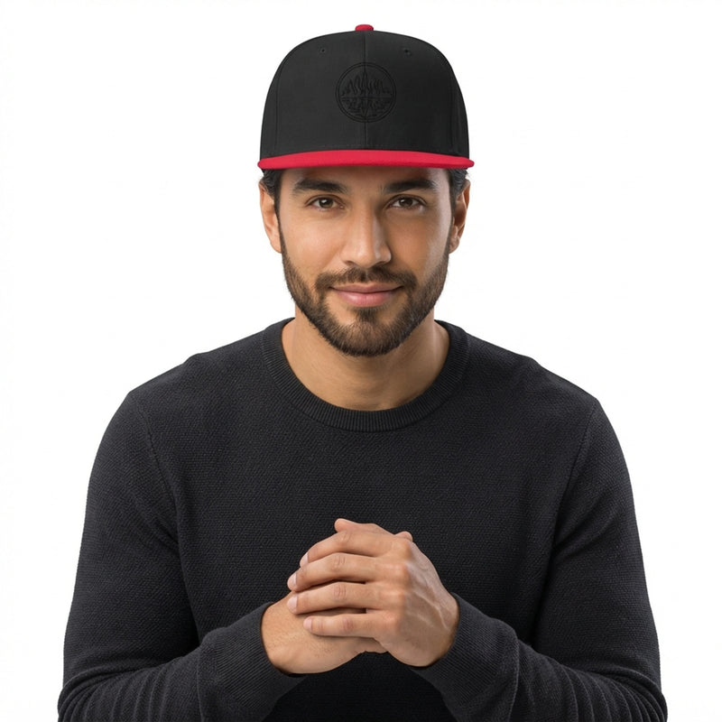 Abstract Wavy City Skyline Reflection Snapback Hat