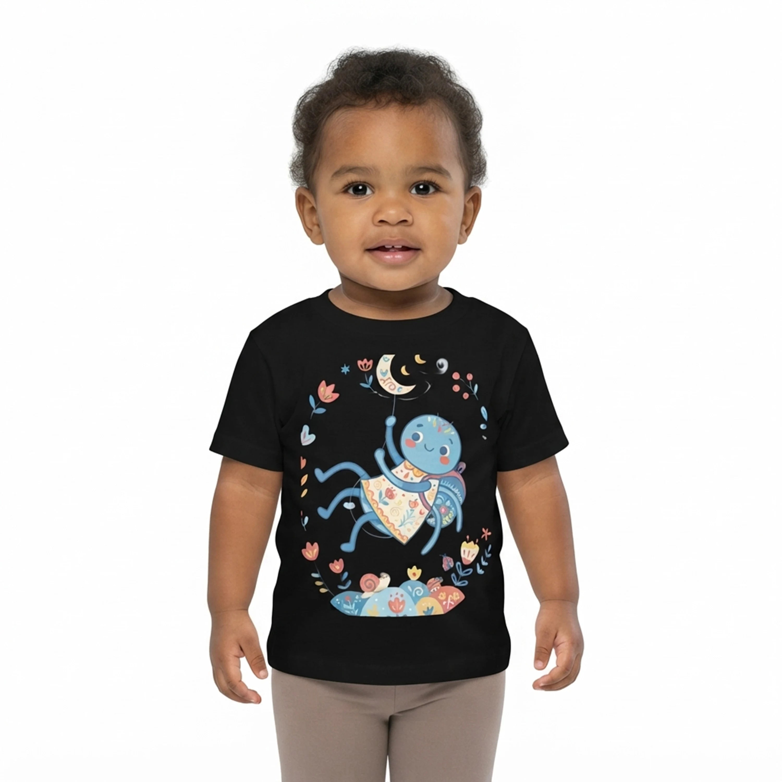 Cute Spider Moon Floral Baby T-Shirt