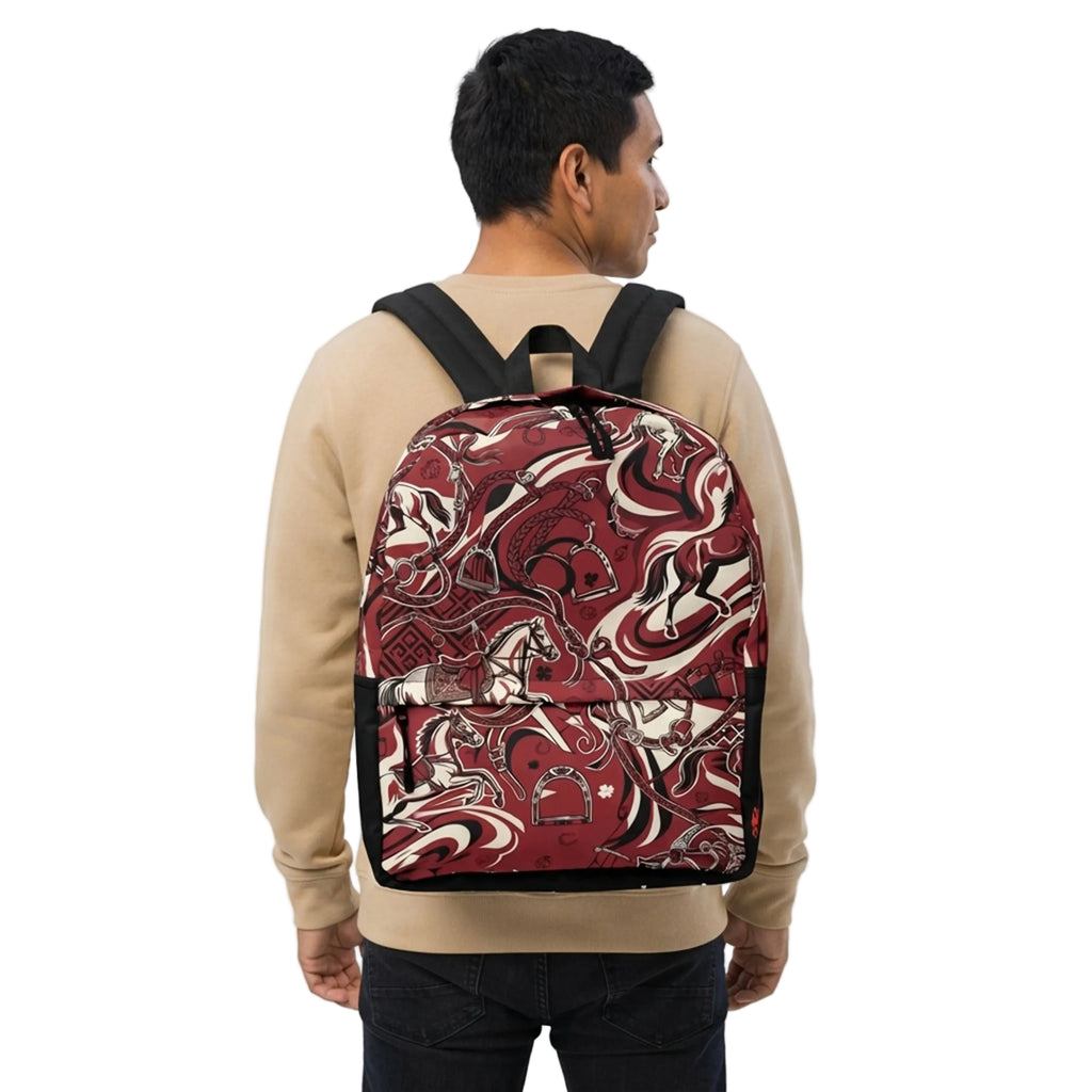 Equestrian Horse Tack Pattern Backpack