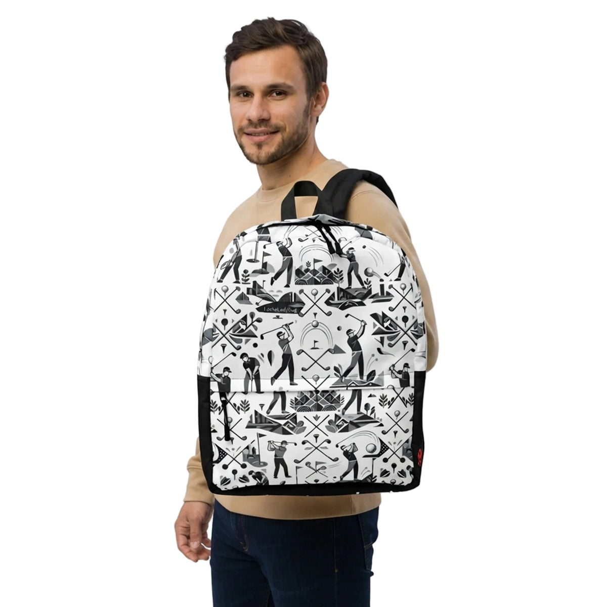 Monochrome Golf Pattern Backpack
