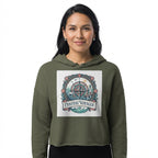 Coastal Voyager Nautical Compass Womens Crop Hoodie