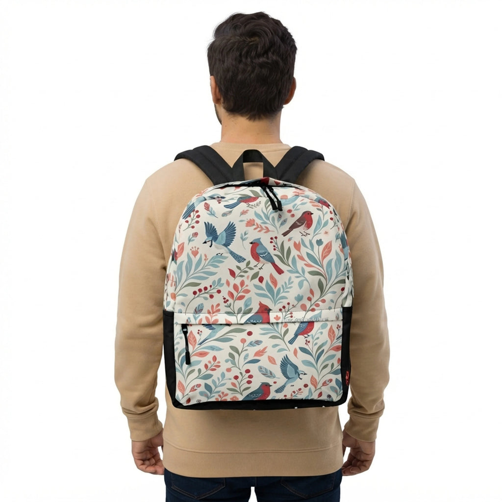 Woodland Birds Botanical All-Over Print Backpack