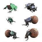 Oenux Realistic Frog Dung Beetle Figurines Darwin Frog Leaf Frog Scarab Beetle Models