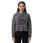 Geometric Pouncing Jaguar Cropped Hoodie
