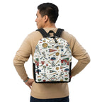 June May Vintage Baseball Pattern Backpack