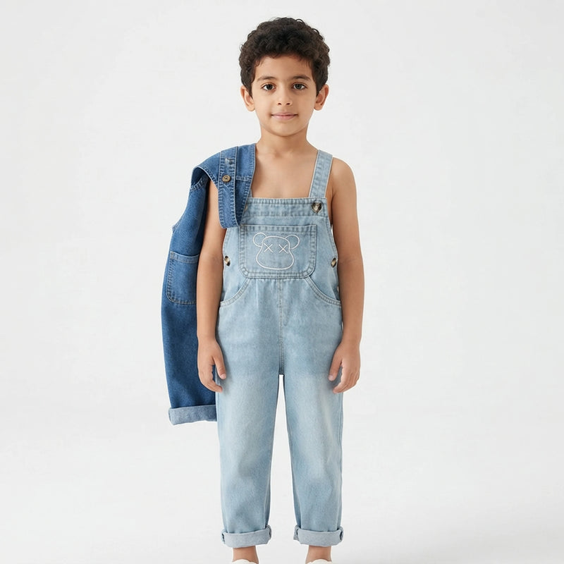 DIIMUU Kids Denim Suspender Overalls