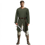 Mens Medieval Green Tunic Renaissance Costume Shirt
