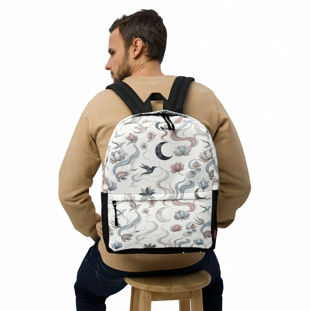 Floral Moon Bird All-Over Print Backpack