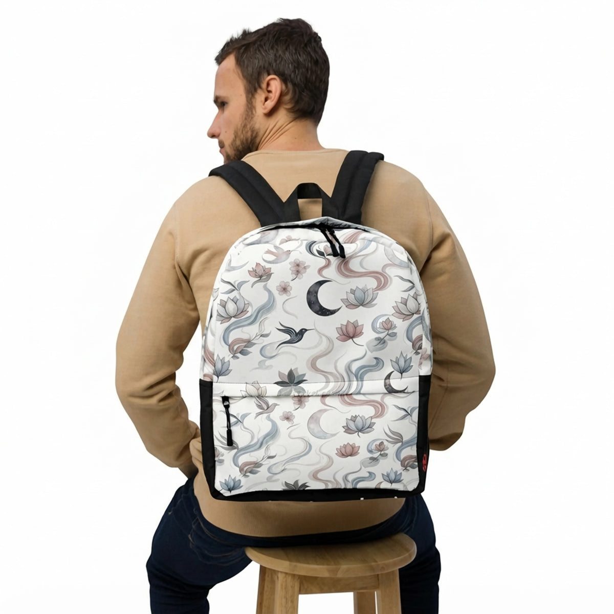 Floral Moon Bird All-Over Print Backpack