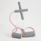4 - Tube Elastic Pedal Pull Resistance Band Set for Full Body Fitness