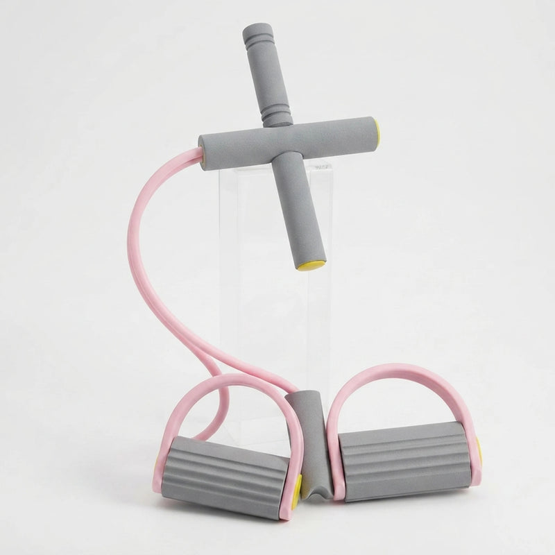 4 - Tube Elastic Pedal Pull Resistance Band Set for Full Body Fitness
