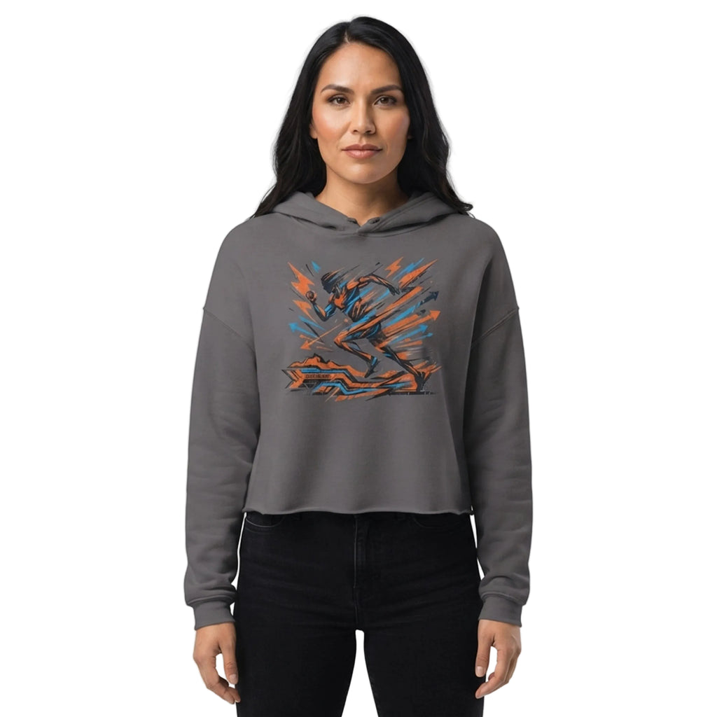 Dynamic Sprint Runner Cropped Hoodie