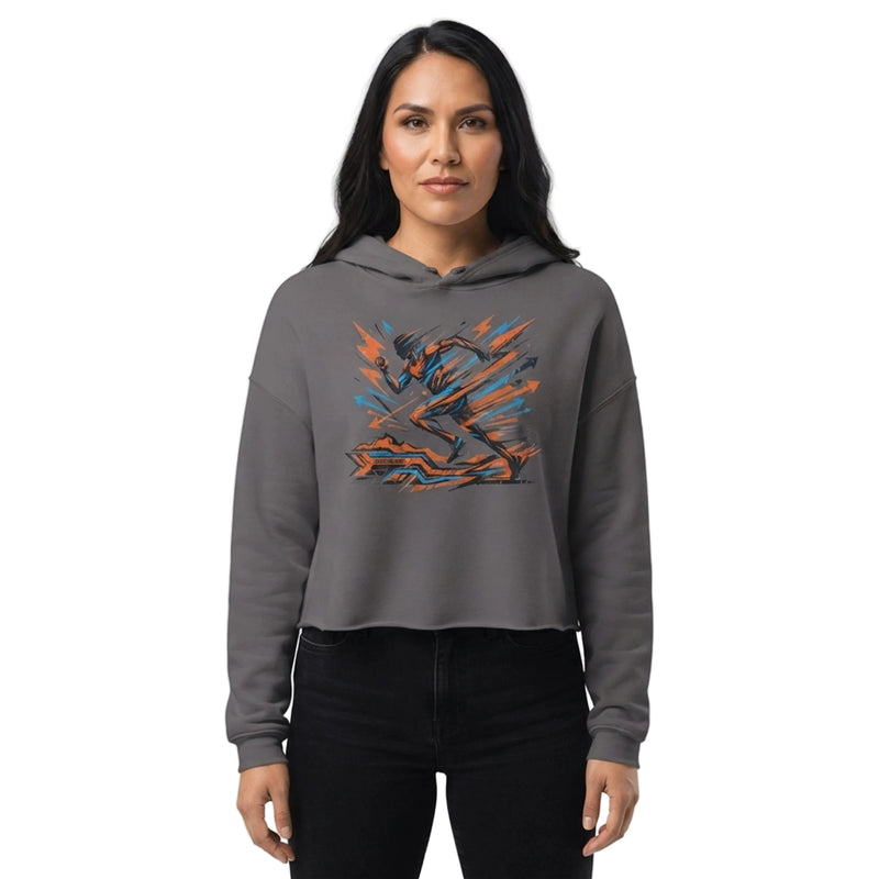 Dynamic Sprint Runner Cropped Hoodie