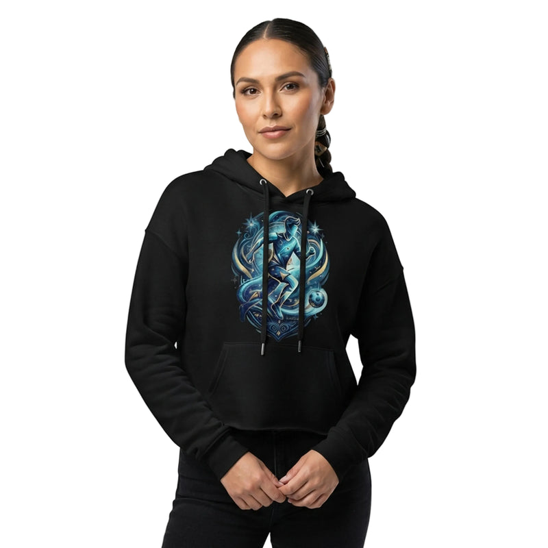 Celestial Soccer Runner Women's Cropped Hoodie