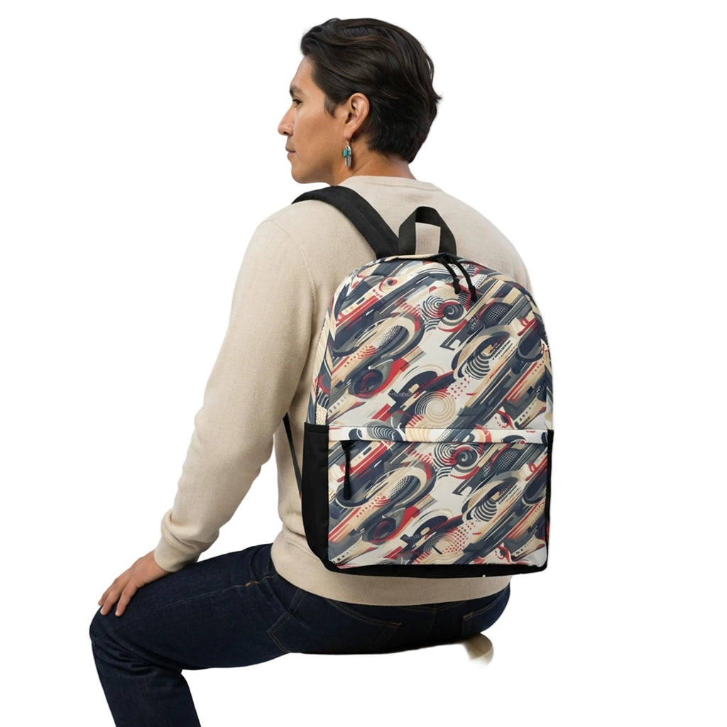 Retro Abstract Geometric Pattern Backpack