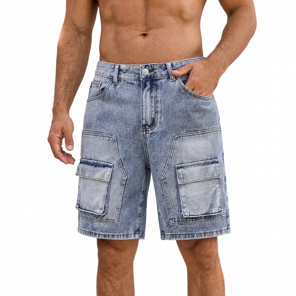 Vintage Slim Fit Stretch Denim Shorts