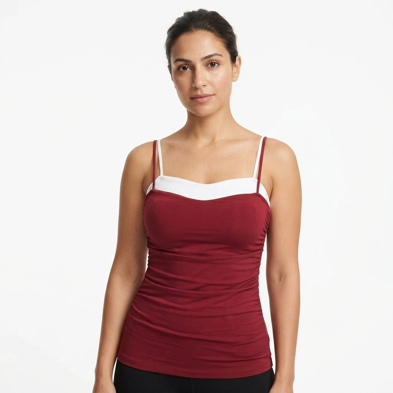 Stylish Waist Pleated Corset Top with Built - in Support