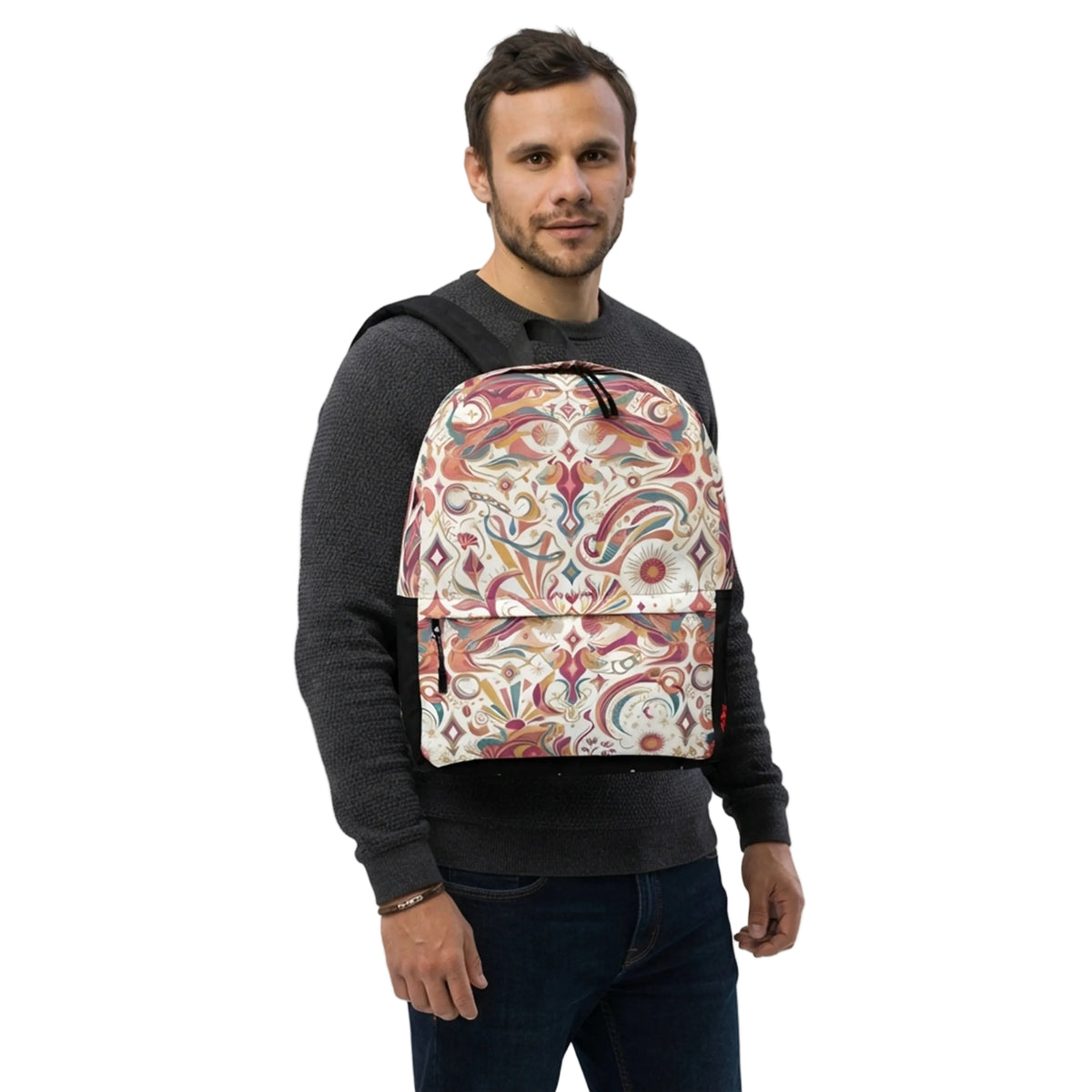 Retro Celestial Abstract Pattern Backpack