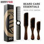 2 - Piece Professional Wood Beard Brush and Spinning Double - Sided Barber