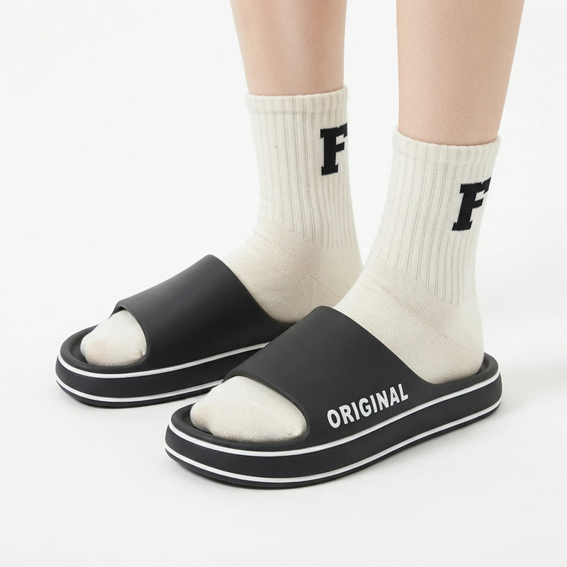 Unisex Solid Color Thick Sole Summer Indoor Slippers