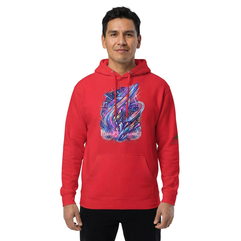 Neon Cosmic Arrow Flight Pullover Hoodie