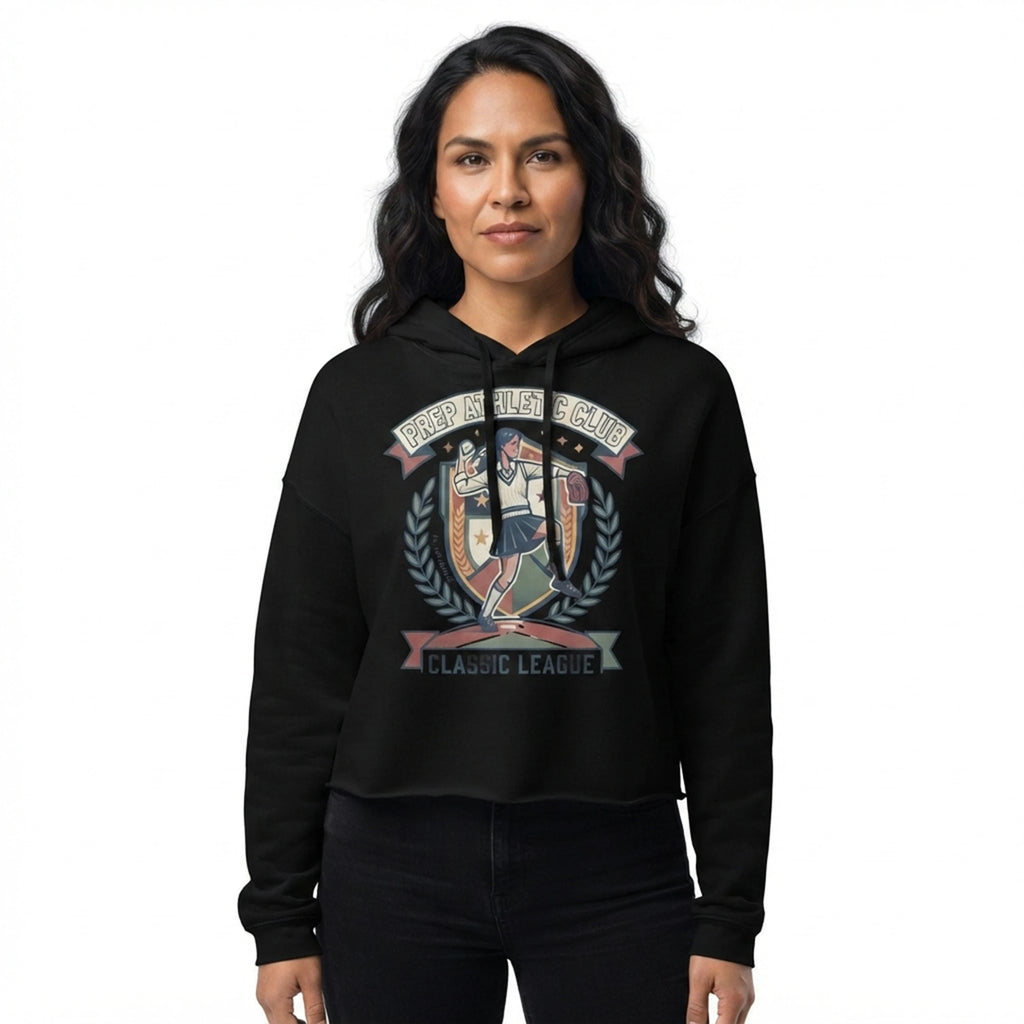 Vintage Prep Athletic Club Classic League Crop Hoodie