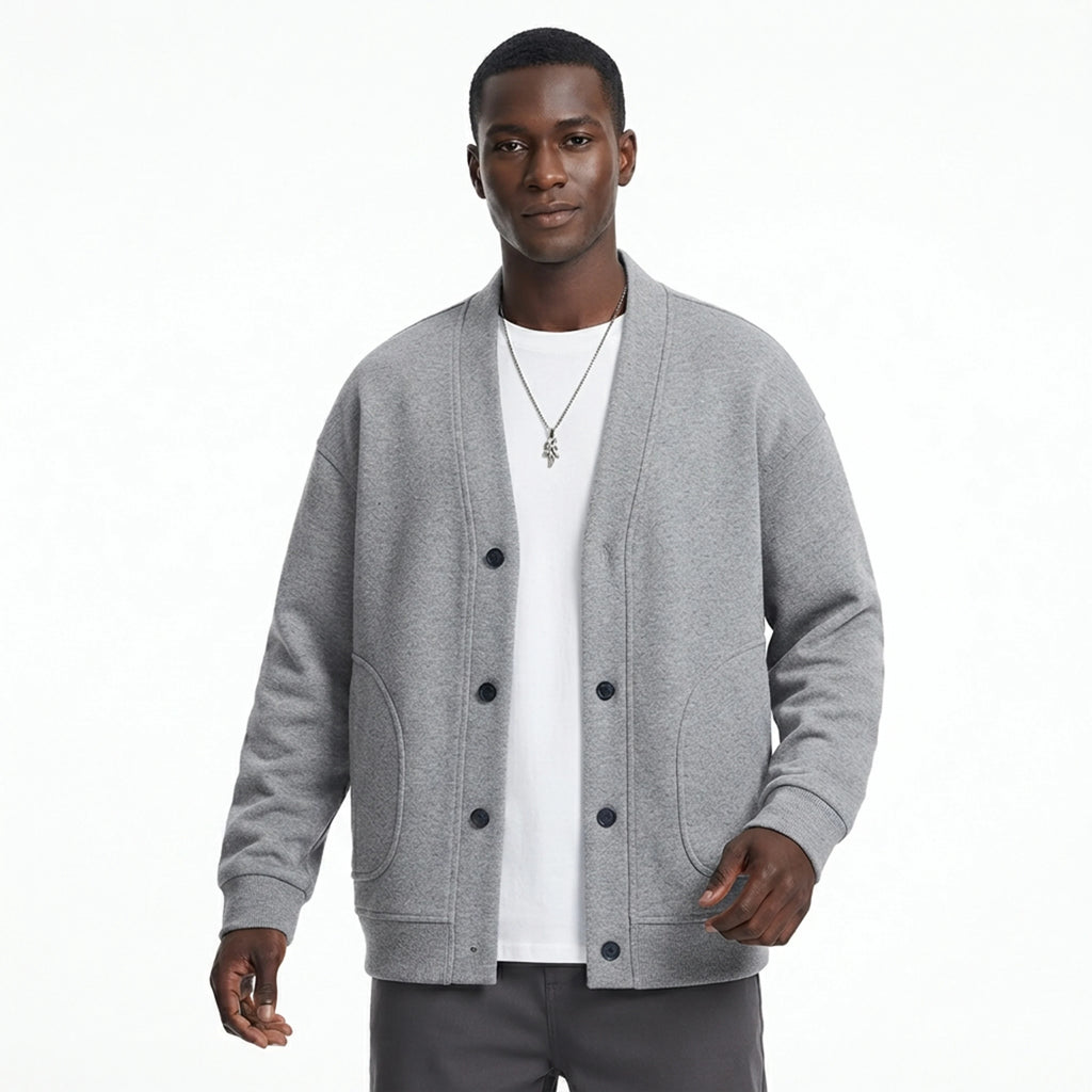 Men's Loose Long - Sleeved Cardigan Jacket Casual Fashion Sweatshirt