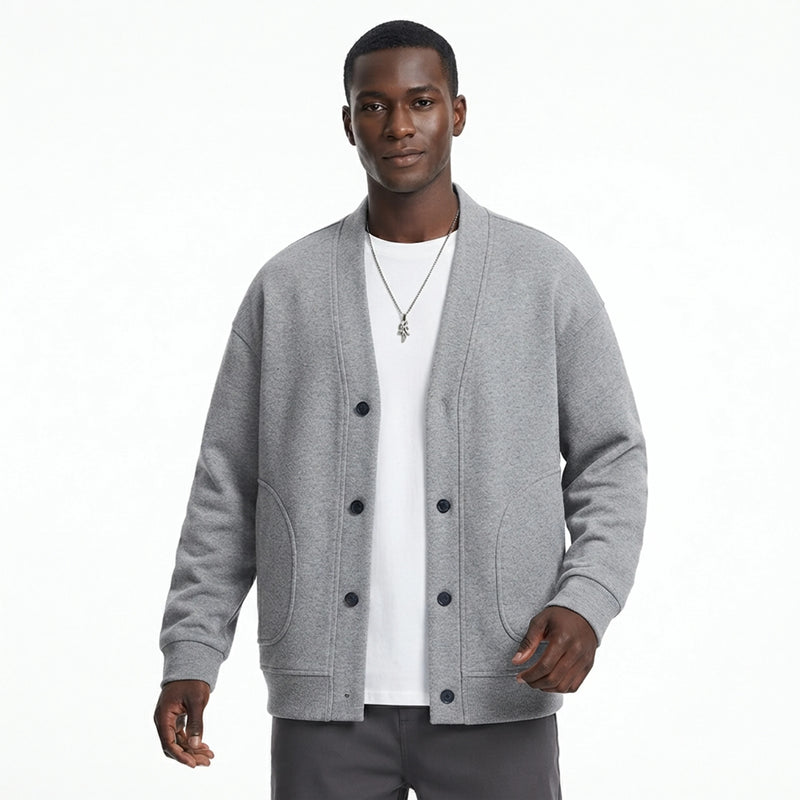 Men's Loose Long - Sleeved Cardigan Jacket Casual Fashion Sweatshirt