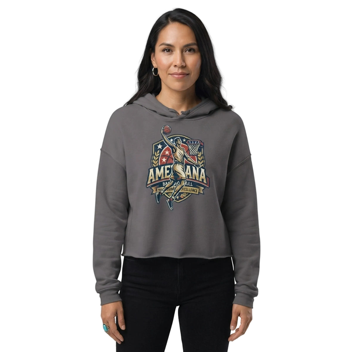 Americana Basketball Tradition Excellence Cropped Hoodie