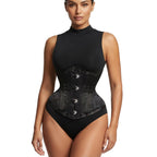 Floral Embroidered Steel Boned Underbust Corset