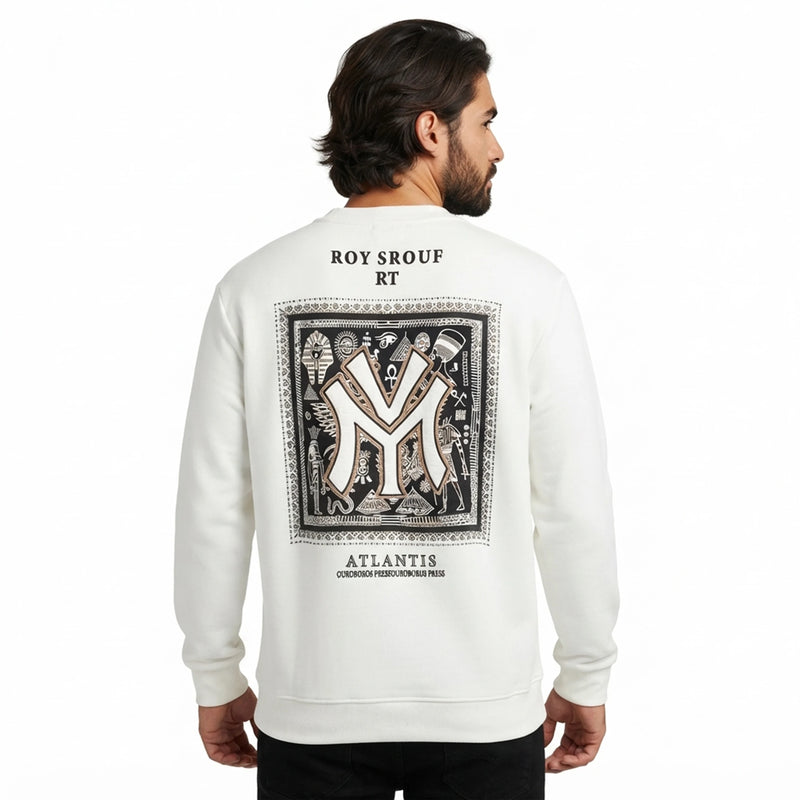 Men's Printed Round Neck Knit Sweater