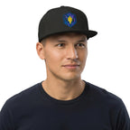 Geometric Blue Gold Circuit Emblem Snapback