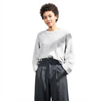 Drapey Pleated Straight Casual Trousers with Adjustable Waist