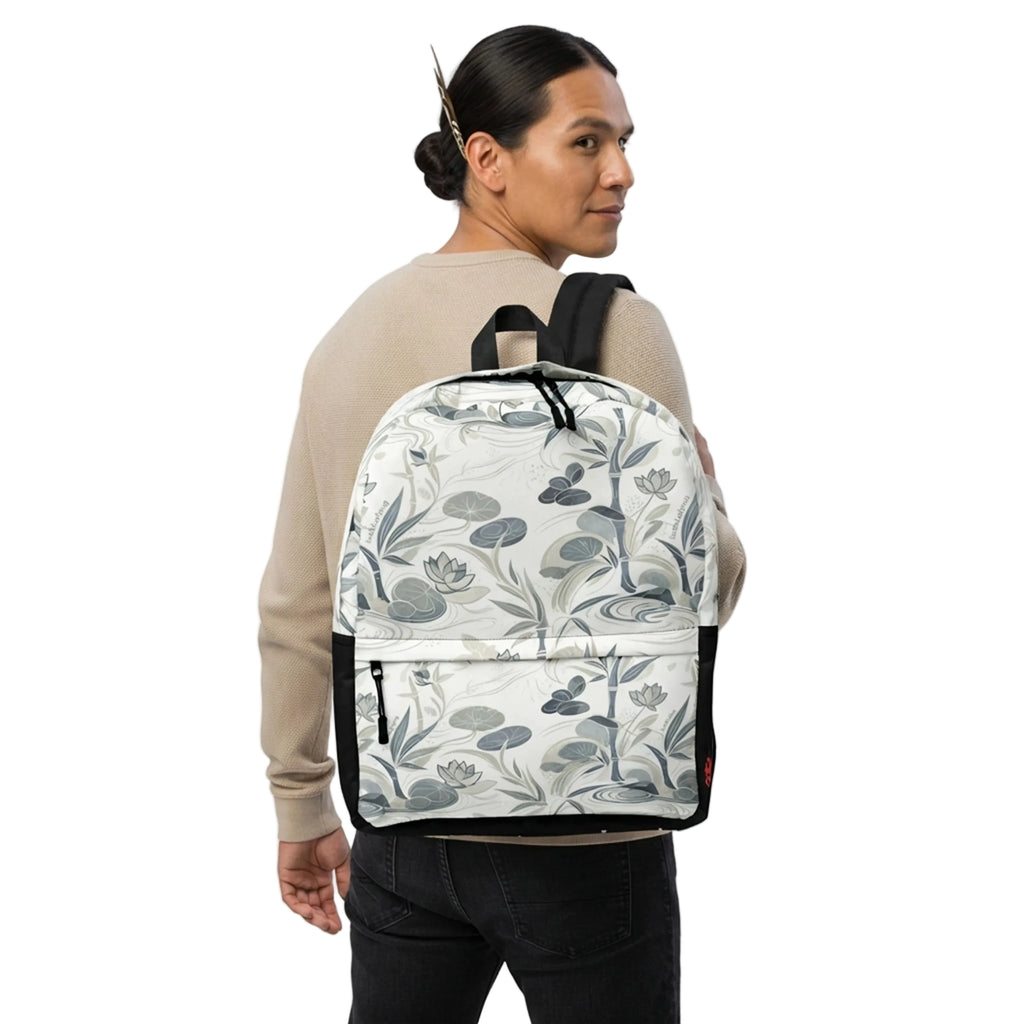 Serene Bamboo Lotus Pond Backpack