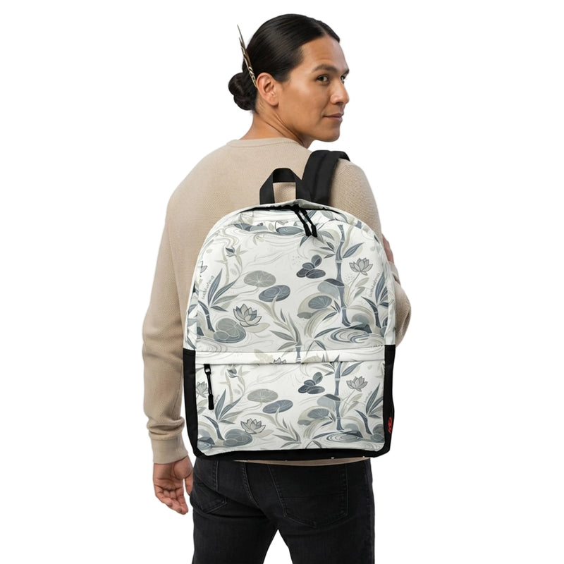 Serene Bamboo Lotus Pond Backpack