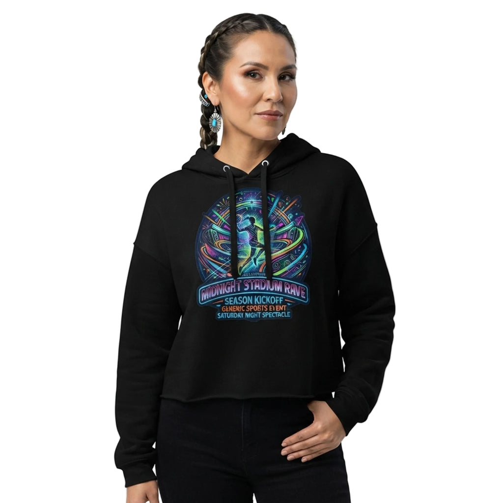 Midnight Stadium Rave Season Kickoff Cropped Hoodie - GENERIC SPORTS