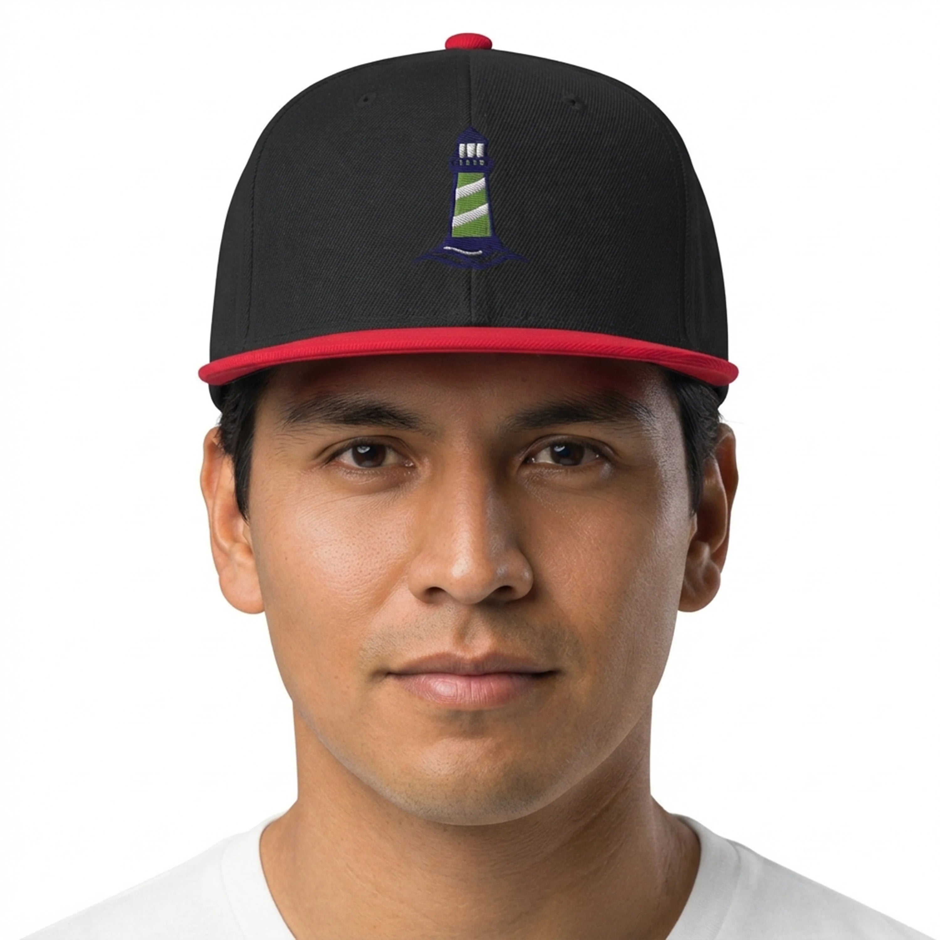 Coastal Lighthouse Embroidered Snapback Hat