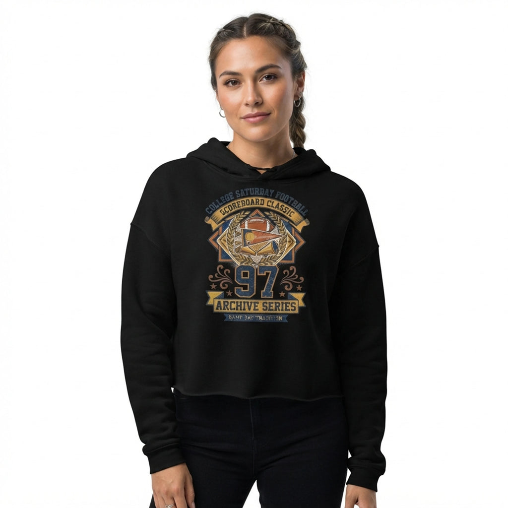 College Saturday Football Scoreboard Classic Cropped Hoodie - 97