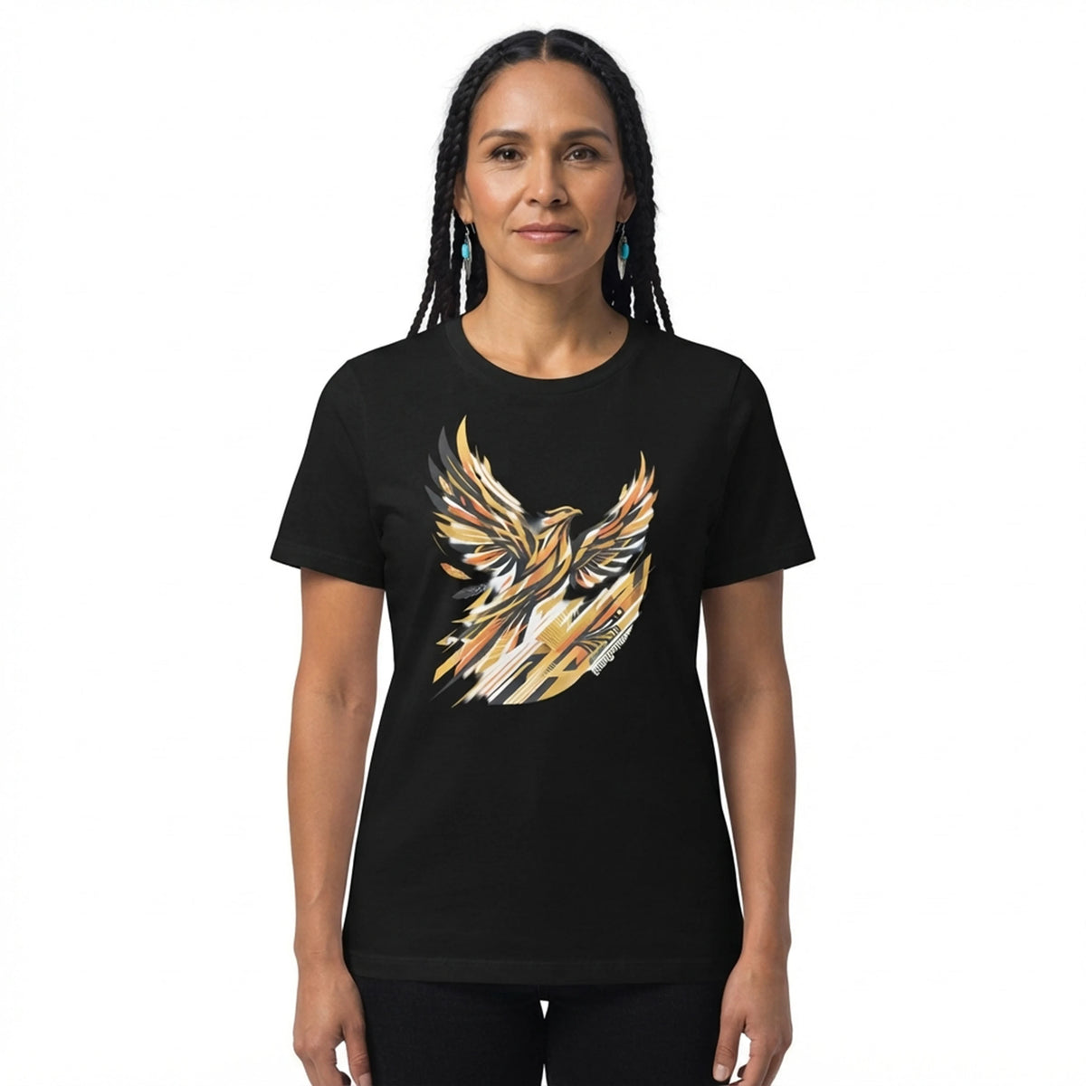 Golden Phoenix Rising Art Womens T-Shirt
